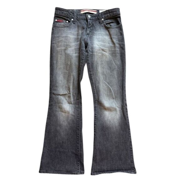 Womens Lee Cooper Gray Rinse Fitted Waist Flare Leg Jeans - Sz 28 - Picture 1 of 3